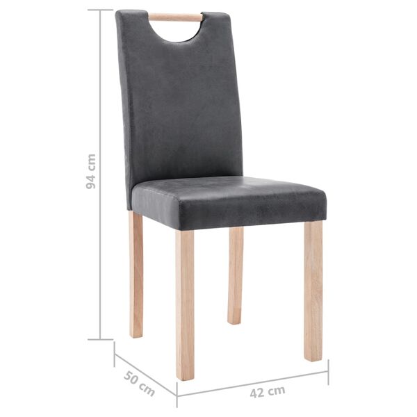 vidaXL Esszimmerst&uuml;hle 2 Stk. Grau Wildleder-Optik