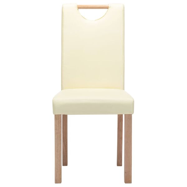 vidaXL Esszimmerst&uuml;hle 6 Stk. Creme Kunstleder