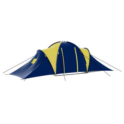 vidaXL Campingzelt 9 Personen Stoff Blau/Gelb