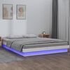 vidaXL Massivholzbett mit LEDs Wei&szlig; 140x190 cm