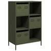 vidaXL Highboard Olivgr&uuml;n 68x39x103,5 cm Stahl