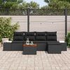 vidaXL Gartensofa-set mit Speicher 6 pcs Schwarz Poly-Rattan