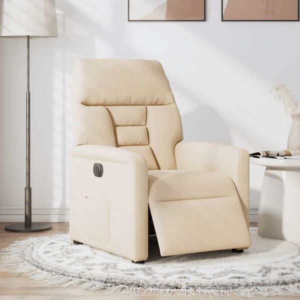 vidaXL Relaxsessel Elektrisch Beige Mikrofasergewebe