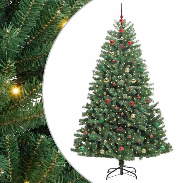 vidaXL K&uuml;nstlicher klappbarer Weihnachtsbaum mit 300 LEDs Gr&uuml;n 240 cm
