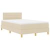 vidaXL Boxspringbett mit Matratze Creme 120 x 190 cm Stoff