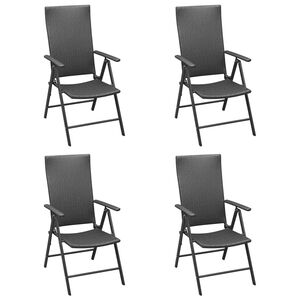 vidaXL Gartenst&uuml;hle 4 Stk. Poly Rattan Schwarz