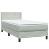 vidaXL Boxspringbett mit Matratze Hellgrau 80x210 cm Samt