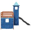 vidaXL Kinderhochbett mit Turm Blau 80x200 cm Massivholz Kiefer