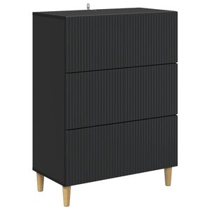 vidaXL Schubladenschrank Schwarz 66 x 34,5 x 90 cm Holzwerkstoff