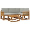 vidaXL Outdoor-Sofagarnitur 5 pcs Nat&uuml;rlich und Hellgrau Polyester