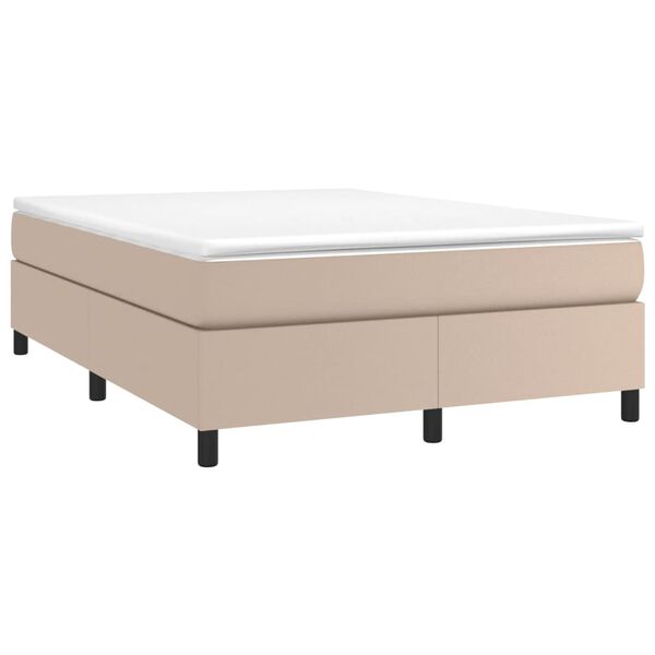 vidaXL Boxspringbettgestell Cappuccino-Braun 140x200 cm Kunstleder
