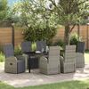 vidaXL Garten Essgruppe mit Kissen 7 pcs Grau Poly-Rattan