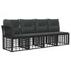 vidaXL 4-Sitzer Garten-Sofa mit linker Armlehne 4 pcs Schwarz