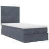 vidaXL Ottoman-Bett mit Matratzen & LEDs Dunkelgrau 90x190 cm Samt