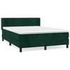 vidaXL Boxspringbett mit Matratze Dunkelgr&uuml;n 140x190 cm Samt