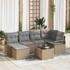 vidaXL Garten-Sofa-Set mit Kissen 7 pcs Beige und Hellgrau