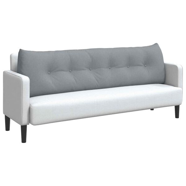 vidaXL R&uuml;cken Kissen Hellgrau 180 x 24 x 50 cm Stoff