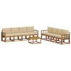 vidaXL Outdoor-Sofagarnitur 9 pcs Natur und Beige Massivholz Akazie