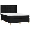 vidaXL Boxspringbett mit Matratze & LED Schwarz 140x200 cm Stoff