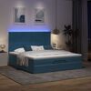 vidaXL Ottoman-Bett mit Matratzen & LEDs Dunkelblau 180x200 cm Samt