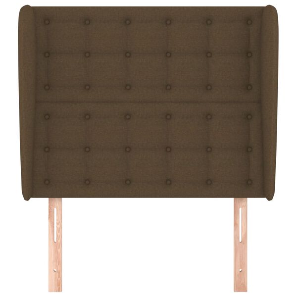 vidaXL Kopfteil mit Ohren Dunkelbraun 93x23x118/128 cm Stoff