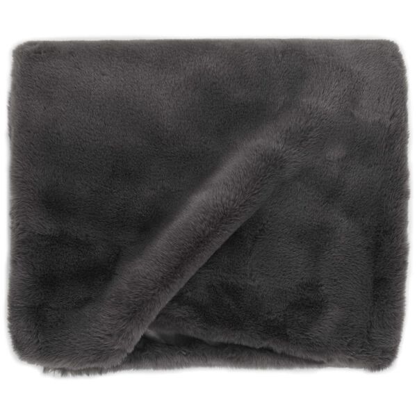 vidaXL &Uuml;berwurf 100&times;150 cm Kaninchen-Kunstfell Dunkelgrau