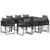 vidaXL Garten Essgruppe 9 stk. Schwarz und Anthrazit Poly-Rattan