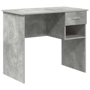 vidaXL Schreibtisch mit Regal Beton Grau 90 x 49 x 75 cm Holzwerkstoff