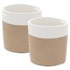 vidaXL Aufbewahrungsk&ouml;rbe 2 Stk. Braun und Wei&szlig; &Oslash;28x28 cm Baumwolle