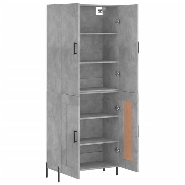 vidaXL Highboard Betongrau 69,5x34x180 cm Holzwerkstoff
