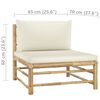 vidaXL 12-tlg. Garten-Lounge-Set mit Cremeweißen Kissen Bambus