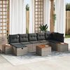 vidaXL Garten-Sofa-Set mit Kissen 8 pcs Grau Poly Rattan
