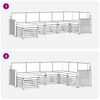 vidaXL Ecksofa Set 7 pcs Nat&uuml;rlich und Hellgrau Massivholz Akazie