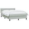 vidaXL Boxspringbett mit Matratze Hellgrau 140x220 cm Samt