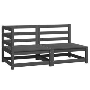 vidaXL 2-tlg. Garten-Lounge-Set Grau Kiefer Massivholz