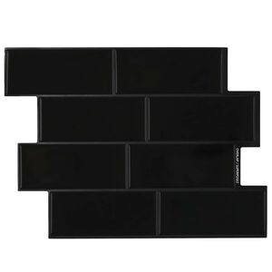 vidaXL U-Bahn-Fliese 10 stk. Schwarz 29 x 21 cm Polyurethan und PET