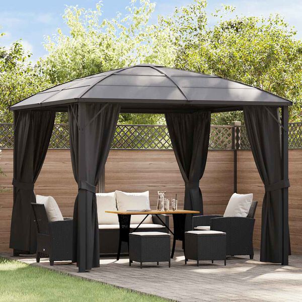 vidaXL Pavillon mit Vorhängen 300 x 300 x 265 cm Anthrazit