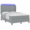 vidaXL LED Boxspringbett mit Matratze Hellgrau 160 x 200 cm Stoff