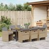 vidaXL Garten Essgruppe 9 pcs Beige Poly-Rattan