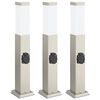 vidaXL Pollerleuchten mit Auslass 3 Stk. 50 cm Edelstahl IP44