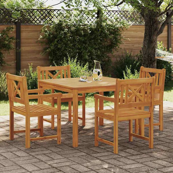 vidaXL Garten Essgruppe 5 pcs Braun Massivholz Akazie