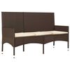 vidaXL 4-tlg. Garten-Lounge-Set mit Kissen Braun Poly Rattan