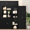 vidaXL Highboard Schwarz Eichen-Optik 50 x 42,5 x 225 cm Holzwerkstoff