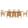 vidaXL Garten Essgruppe 9 St&uuml;ck Braun Massives Teakholz