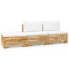 vidaXL 3-tlg. Garten-Lounge-Set mit Kissen Massivholz Teak