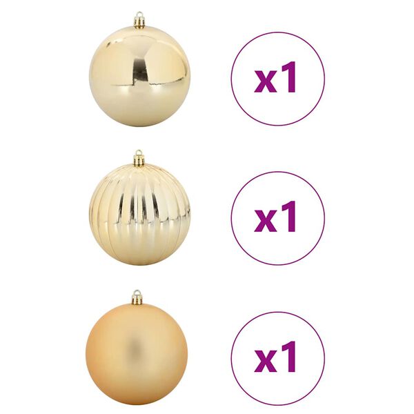 vidaXL Weihnachtsbaumkugel Set XXL 3 pcs Gold Kunststoff