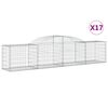 vidaXL Gabionen mit Hochbogen 17 Stk. 300x50x60/80 cm Verzinktes Eisen