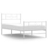 vidaXL Bettgestell mit Kopf- und Fu&szlig;teil Metall Wei&szlig; 100x200 cm