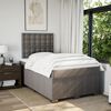 vidaXL Boxspringbett mit Matratze Taupe 120x190 cm Stoff