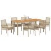 vidaXL Garten Essgruppe 7 pcs Beige Poly-Rattan